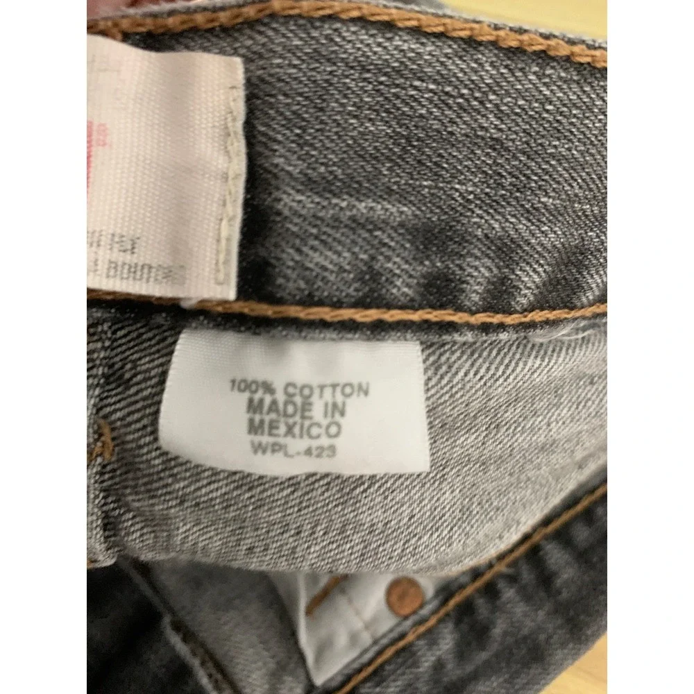 Vintage Levi 501 Jeans Mens 32x32 Black Gray Button Fly Raw Hem Y2K (Tag 33x32)